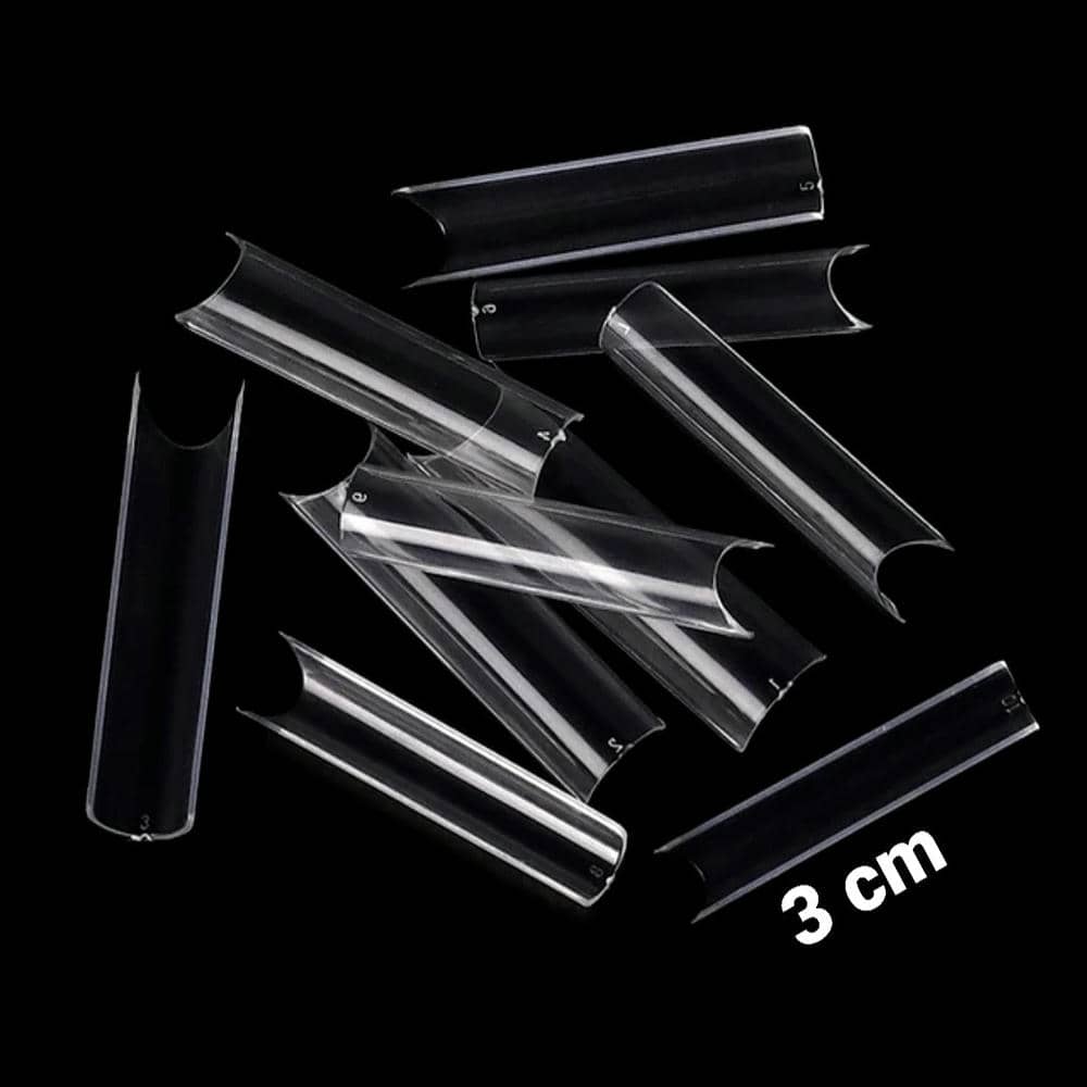 TIPS EXTENSION CUADRADO TRANSPARENTE CURVATURA C 100 PCS