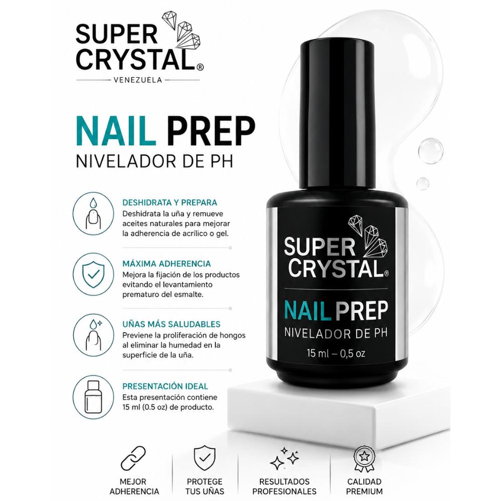 Nail Prep Super Crystal 15ml Deshidratador de Uñas
