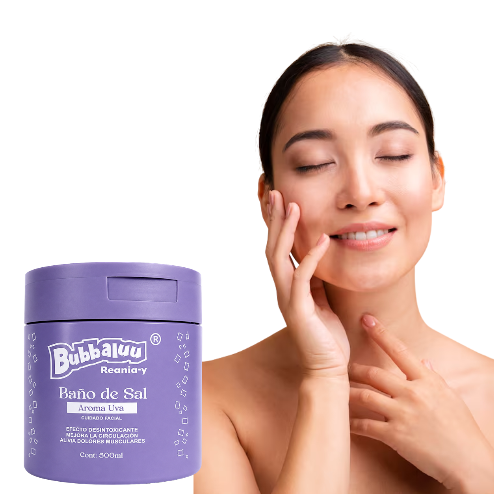 Baño de Sal Corporal Exfoliante Cremoso Bubbaluu 500ml Uva