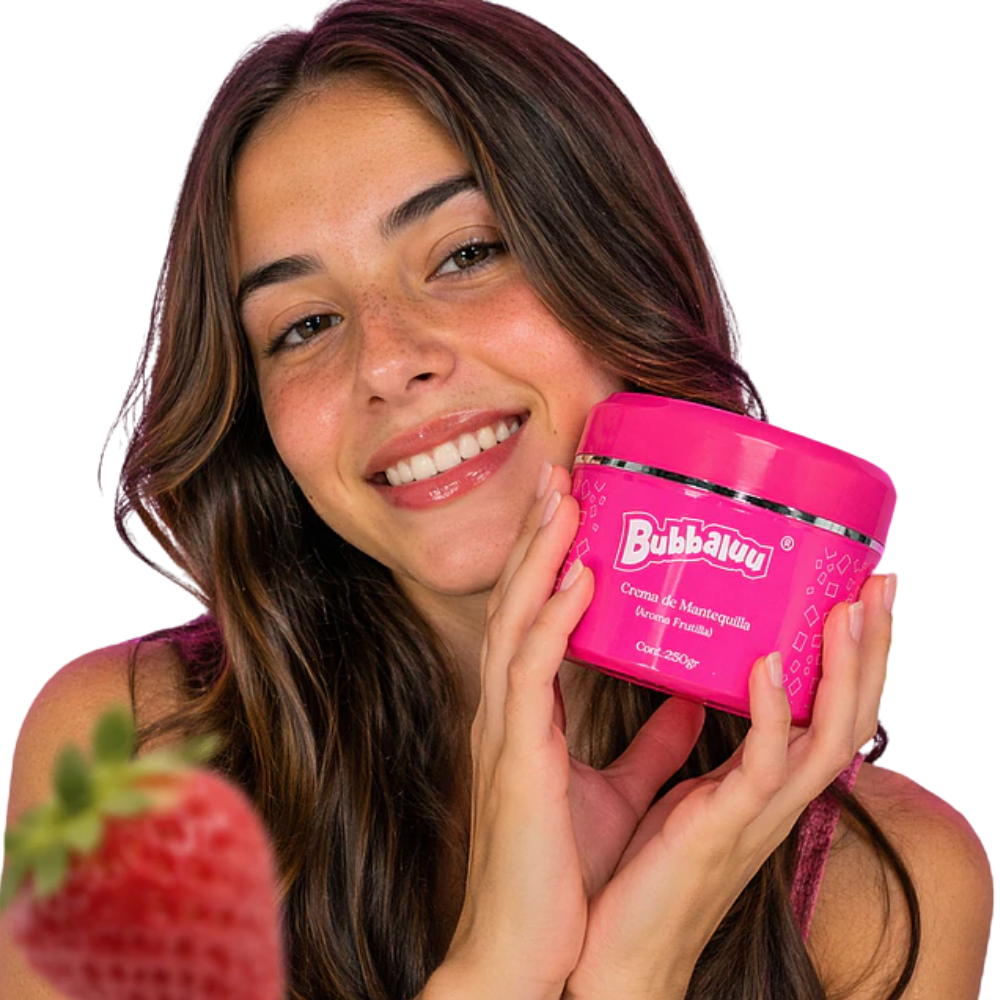 Crema De Mantequilla Corporal Hidratante Bubbaluu 250g Frutilla