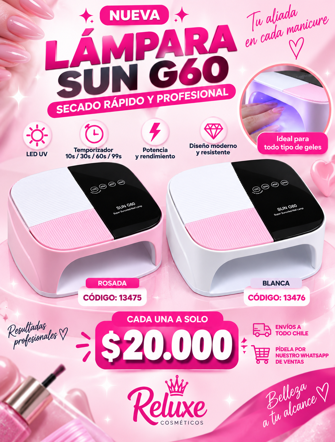 LAMPARA SUN G60 BLANCA (288W)
