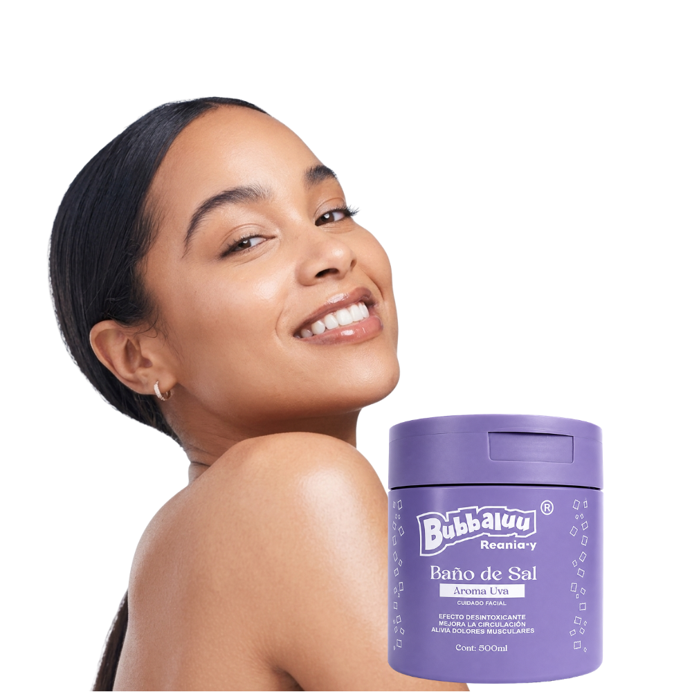 Baño de Sal Corporal Exfoliante Cremoso Bubbaluu 500ml Uva