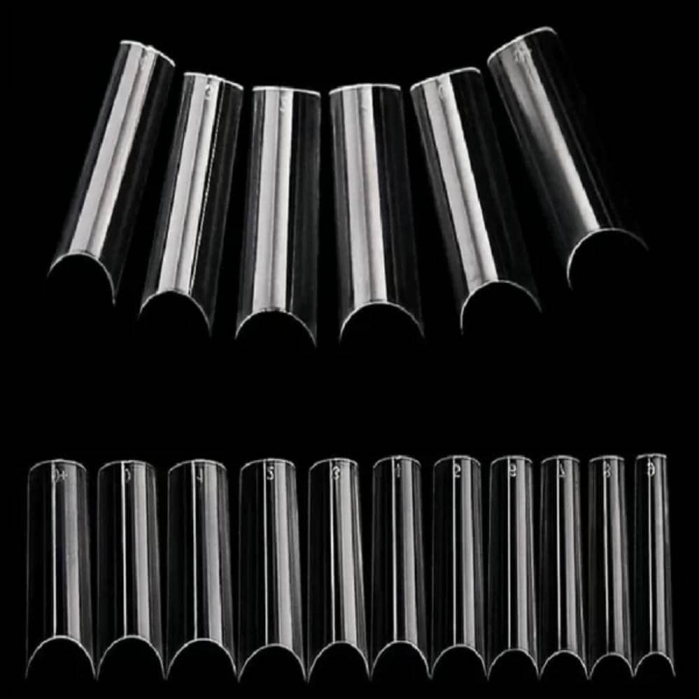 TIPS EXTENSION CUADRADO TRANSPARENTE CURVATURA C 100 PCS
