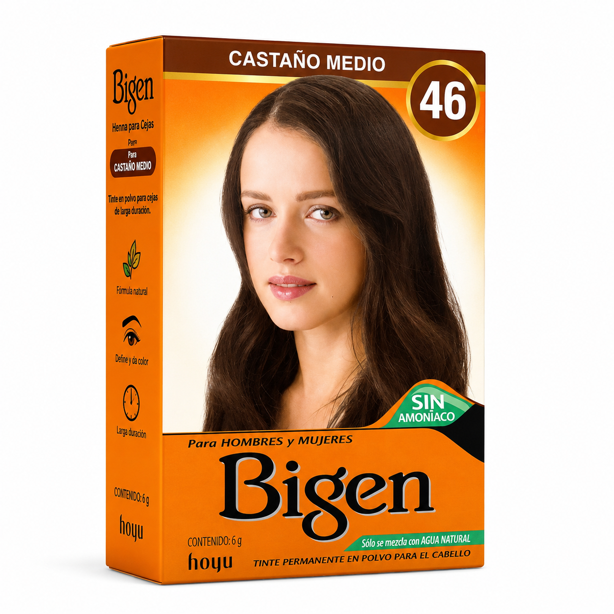 Bigen 46 Castaño Medio Henna para Cabello y Cejas