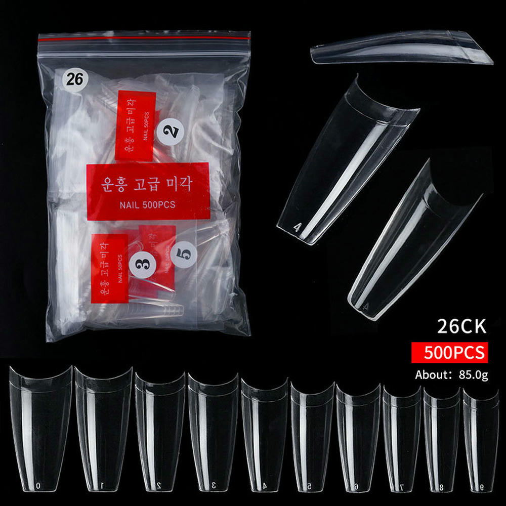 TIPS EXTENSION COFFIN SONRISA TRANSPAREN. BOLSA X 500PCS