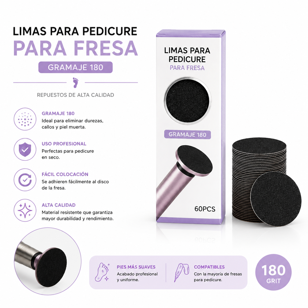 Repuesto Lija Circular x60PCS 25 MM
