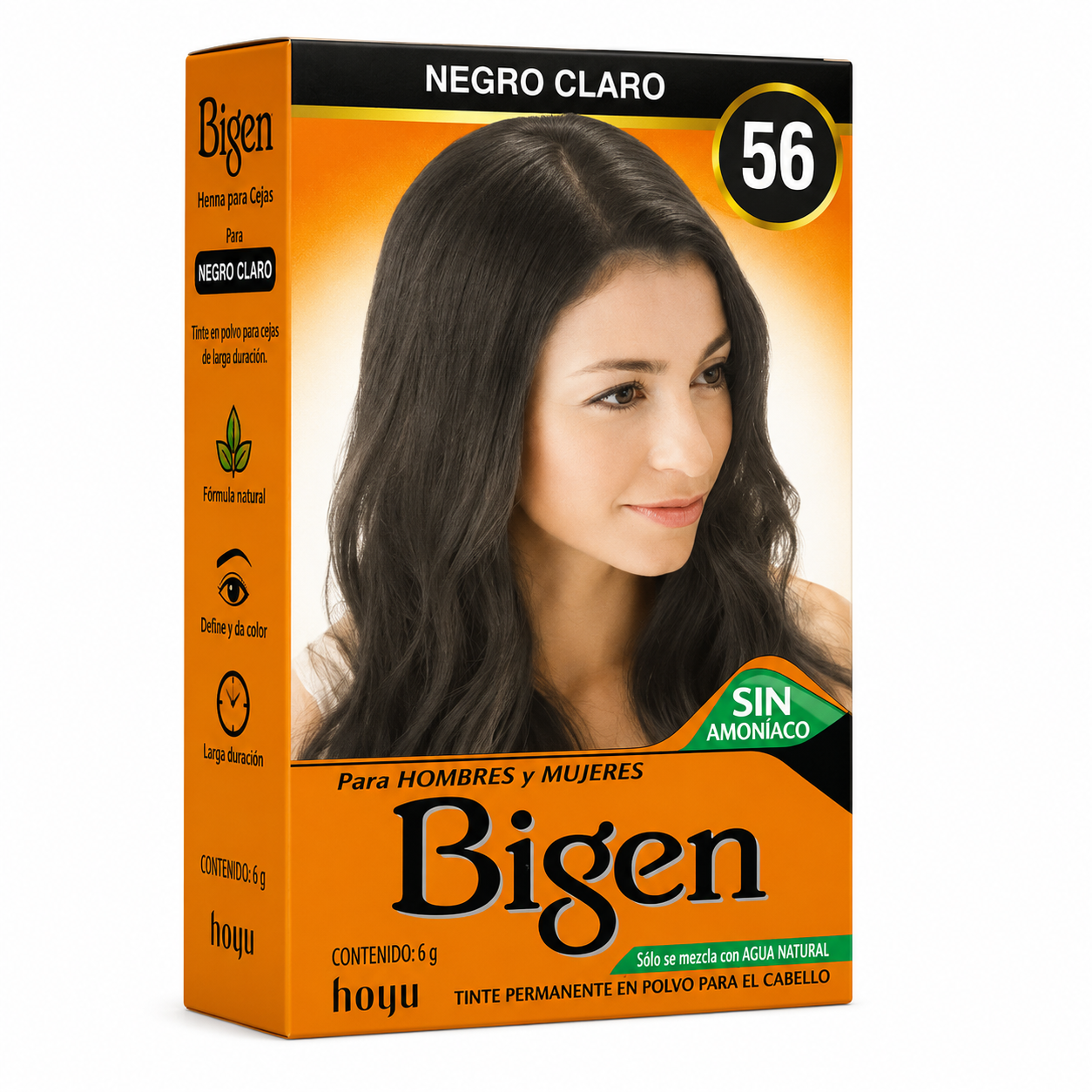Bigen 56 Negro Claro Henna Cabello Y Cejas
