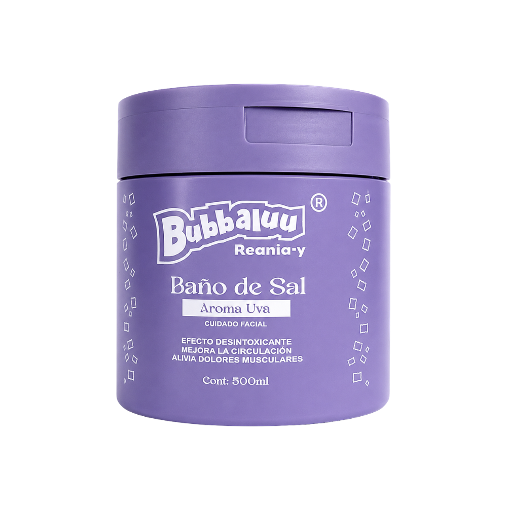 Baño de Sal Corporal Exfoliante Cremoso Bubbaluu 500ml Uva