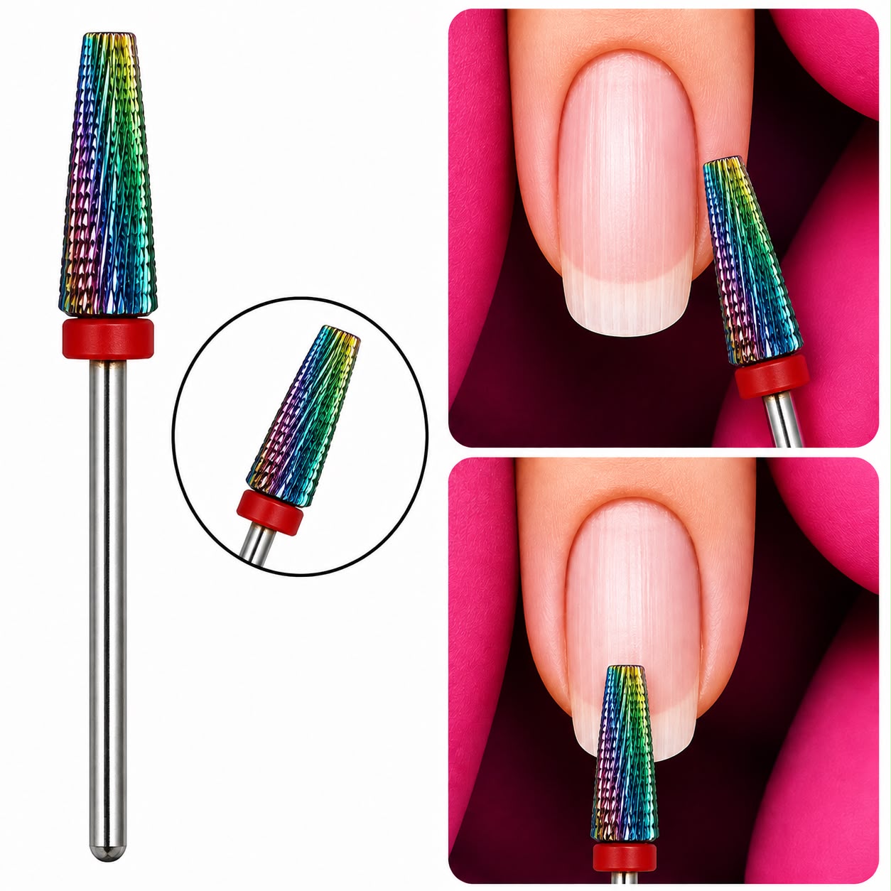 Fresa Tugsteno Holografica 5 en 1 Roja (35)
