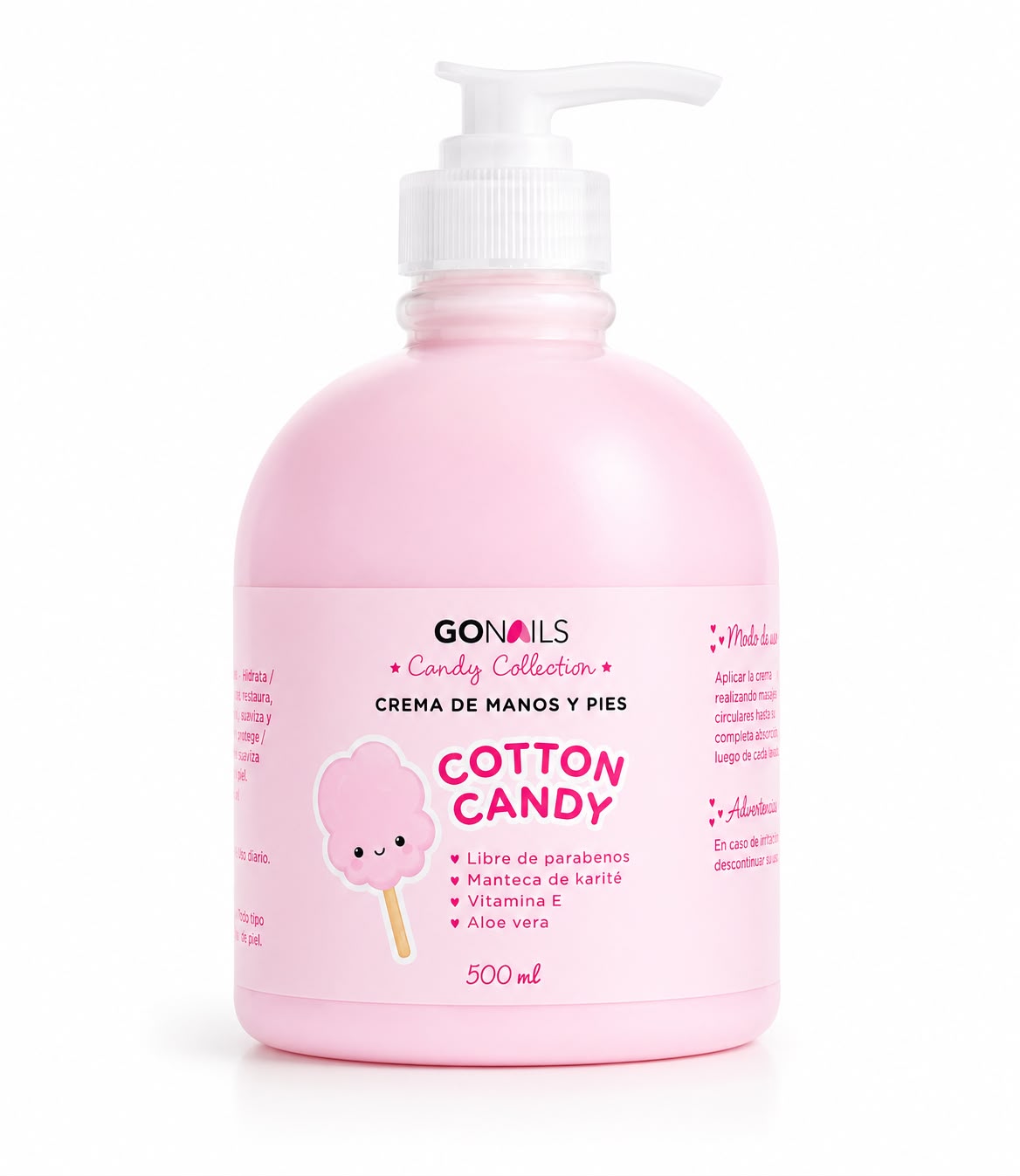 Crema De Manos y Pies Gonails Cotton Candy 500 Ml