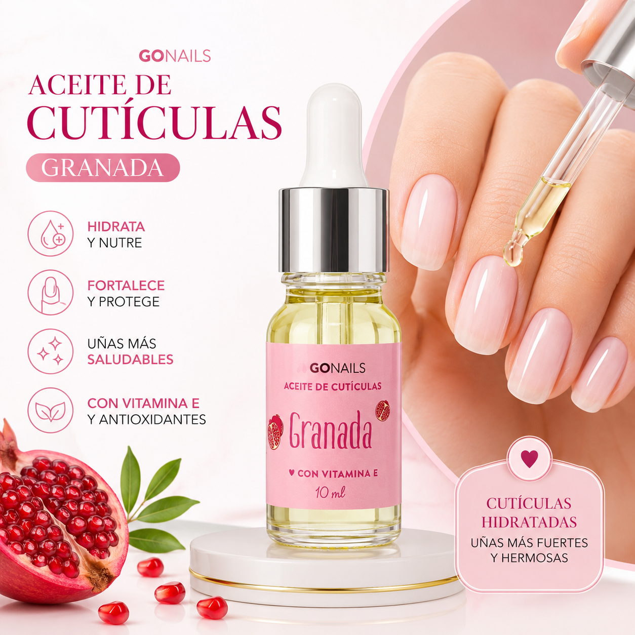 Aceite De Cutícula Pomegranate Gonails 10ml