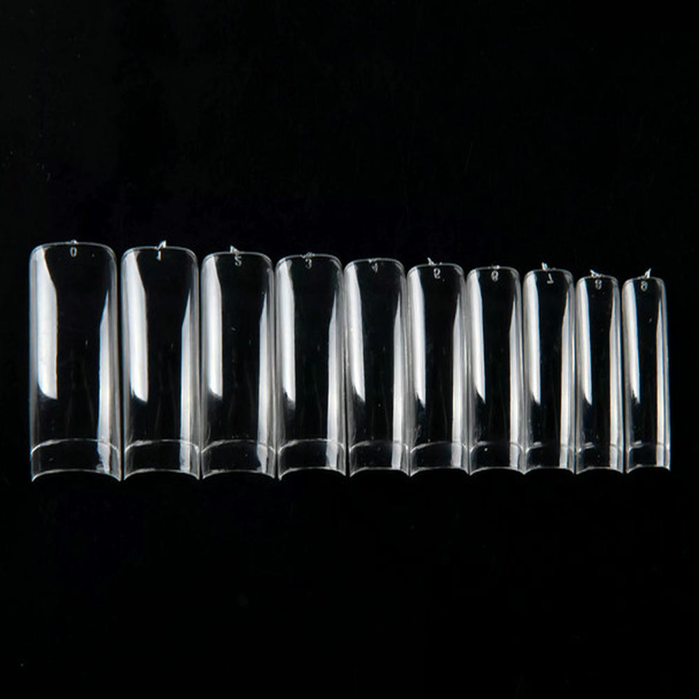 TIPS EXTENSION CUADRADO TRANSPARENTE CON PESTAÑA 500 PCS