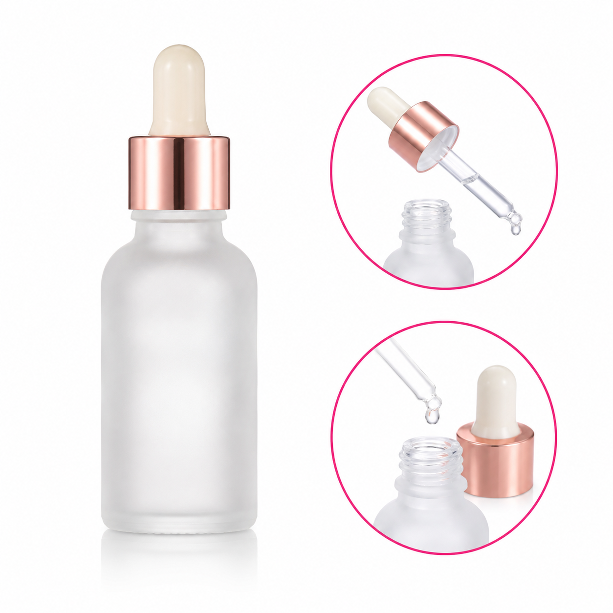 Gotero De Vidrio Golden Rosa 30ML