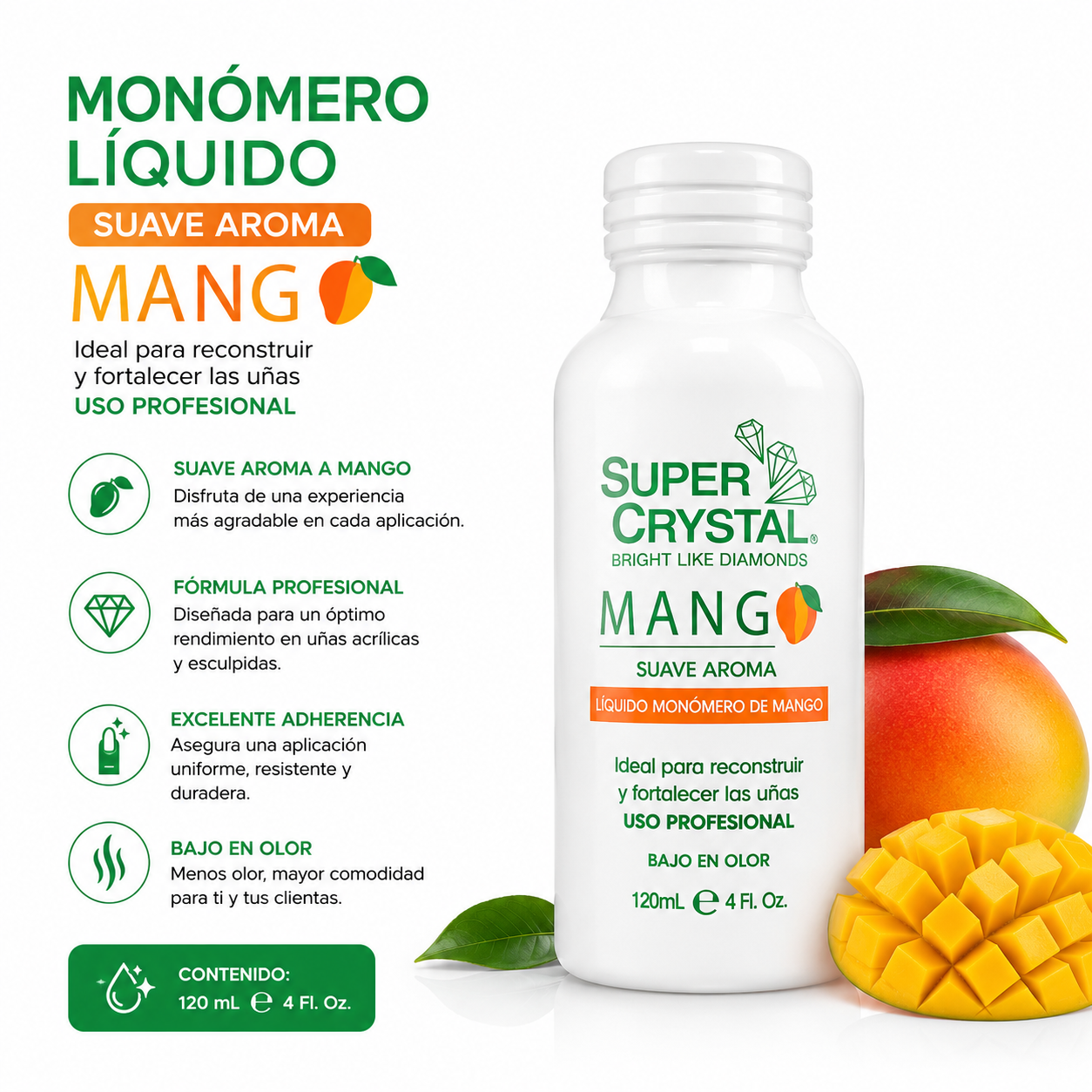 Monomero Super Crstal Mango 120 ML