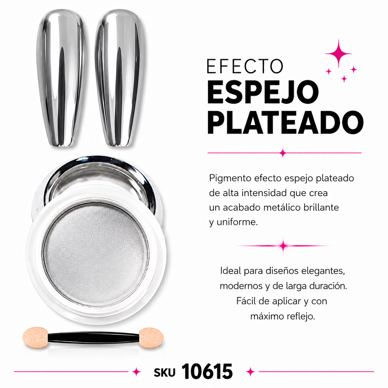 Efecto Espejo Plateado