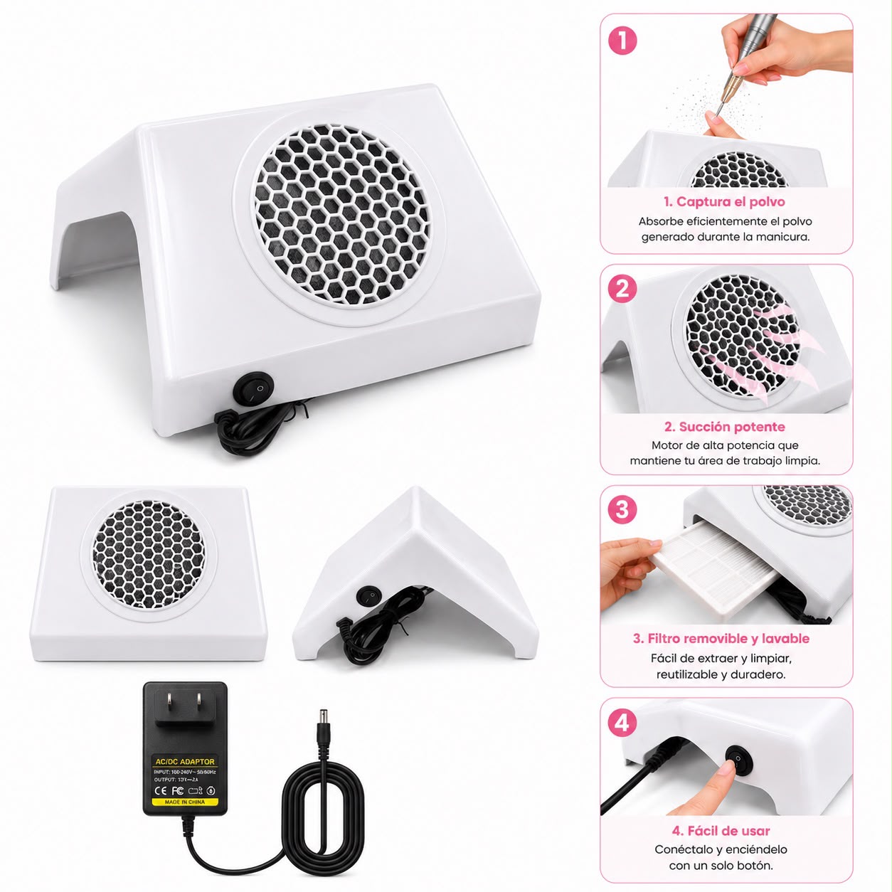 Extractor De Polvo Económico Blanco 40w