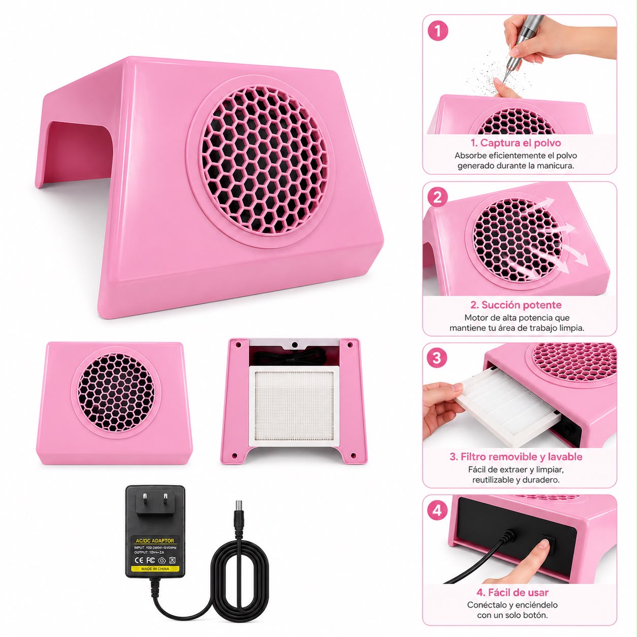 Extractor De Polvo Económico Rosado 40w