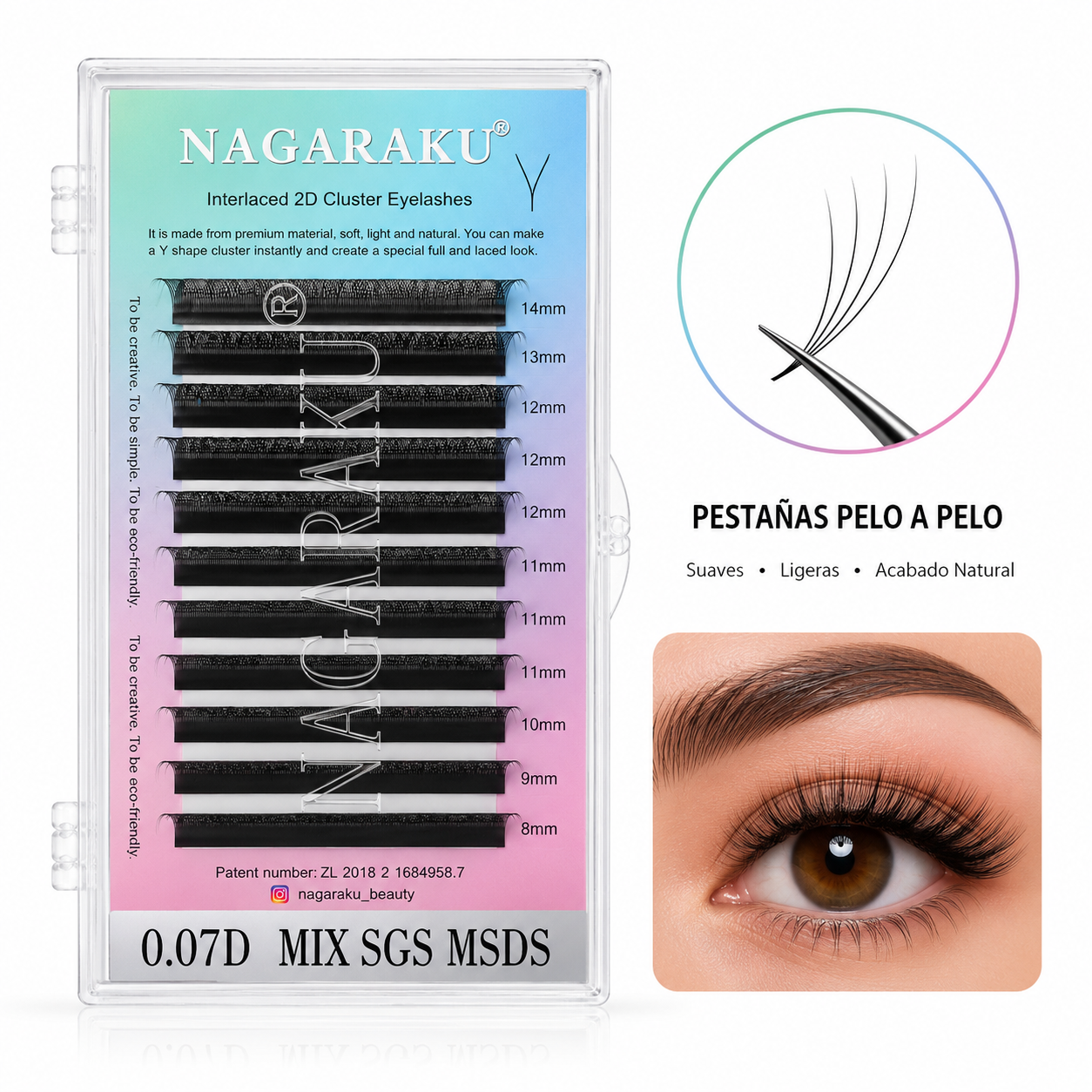 Pestañas Mix En Y Volumen Nagaraku 0.07D