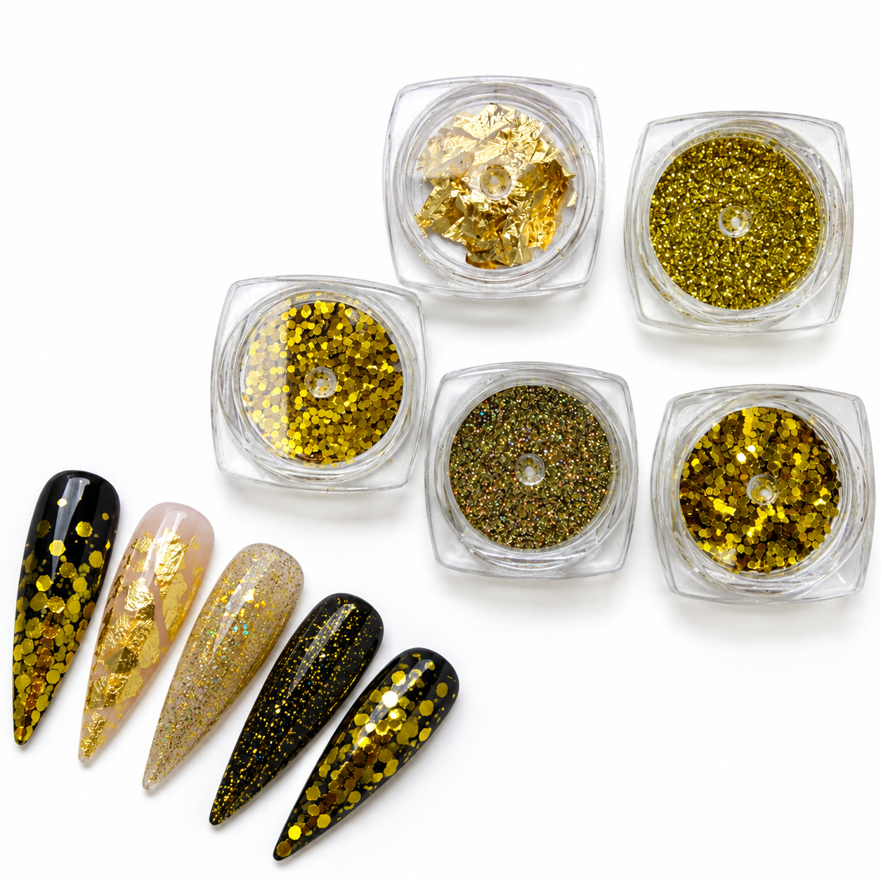 Mix Decoración para Uñas Dorado