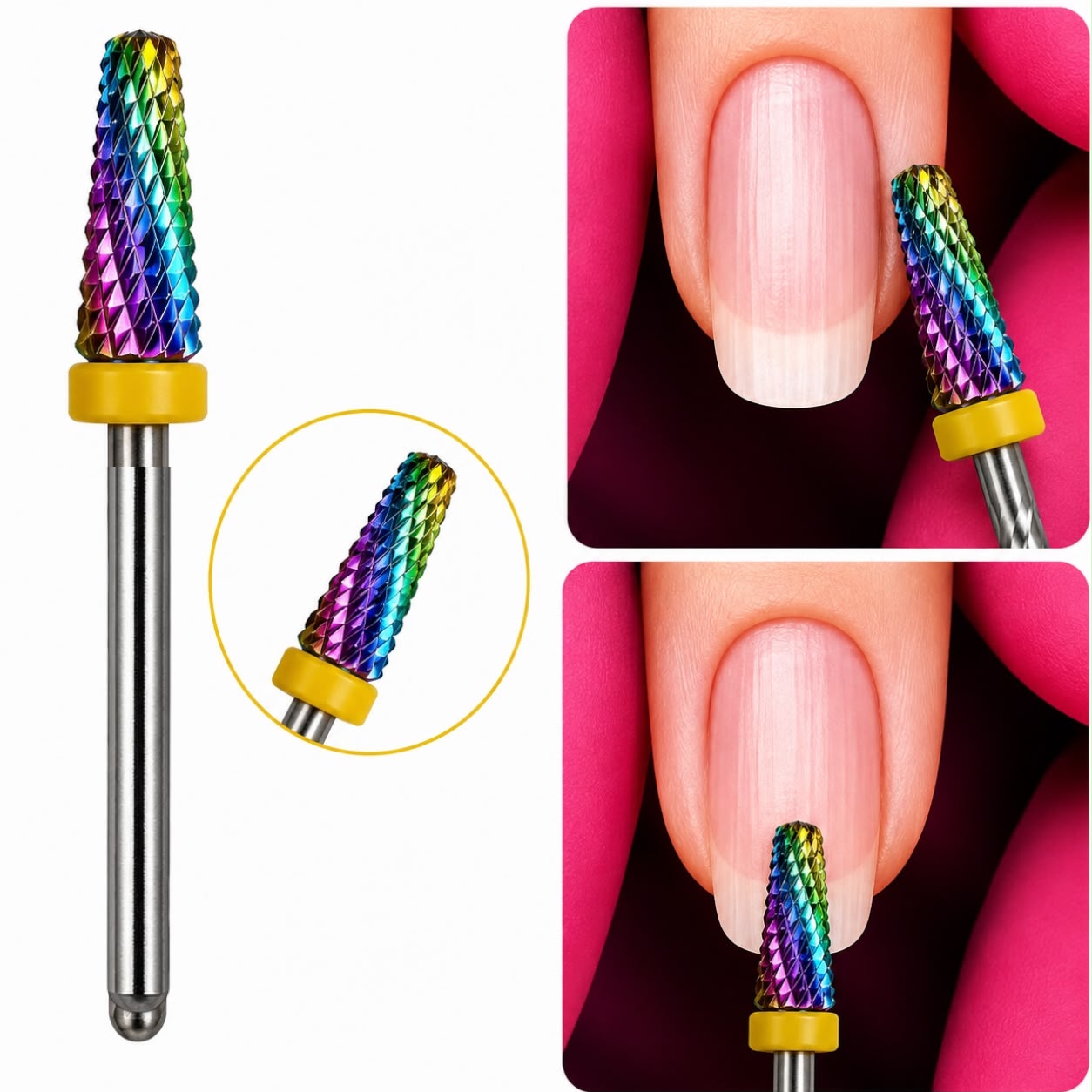 Fresa Tungsteno Holografica 5 en 1 Amarilla (38)