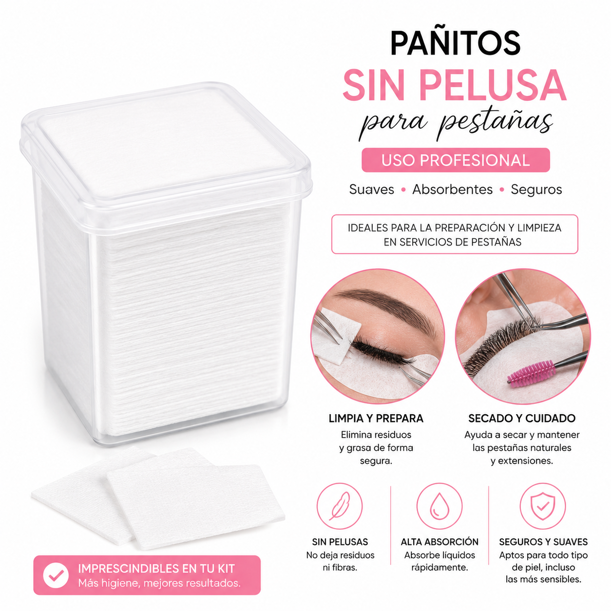 Toallitas Quita Pegantes 200PCS Blancas