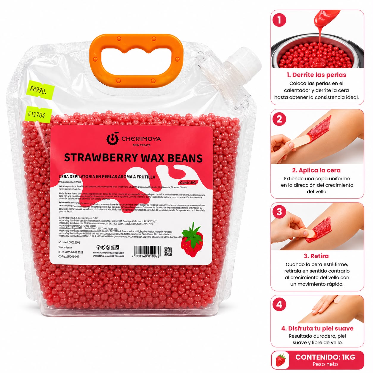 Cera Granulada Frutilla Kilo Cherimoya