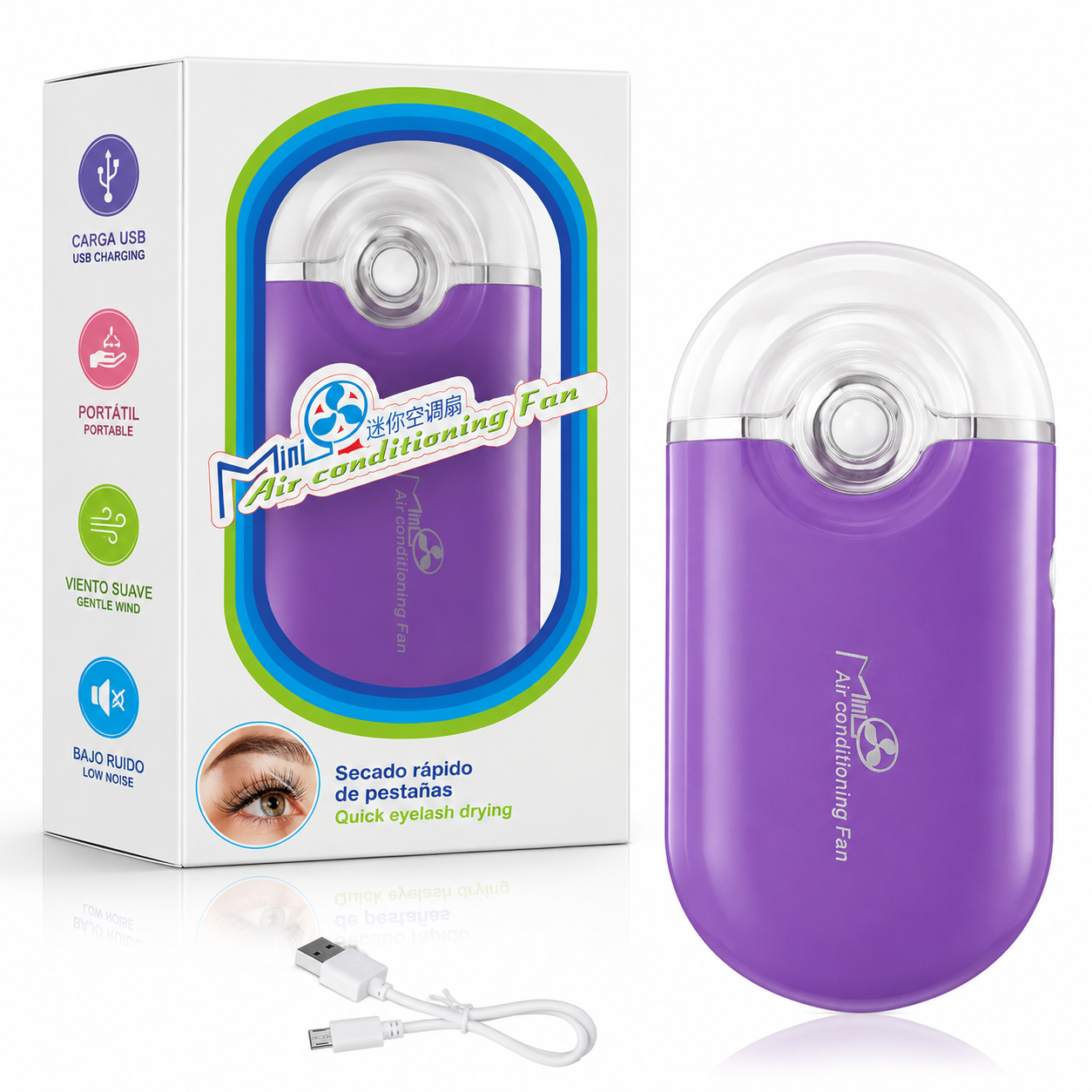 Ventilador De Pestañas Con USB
