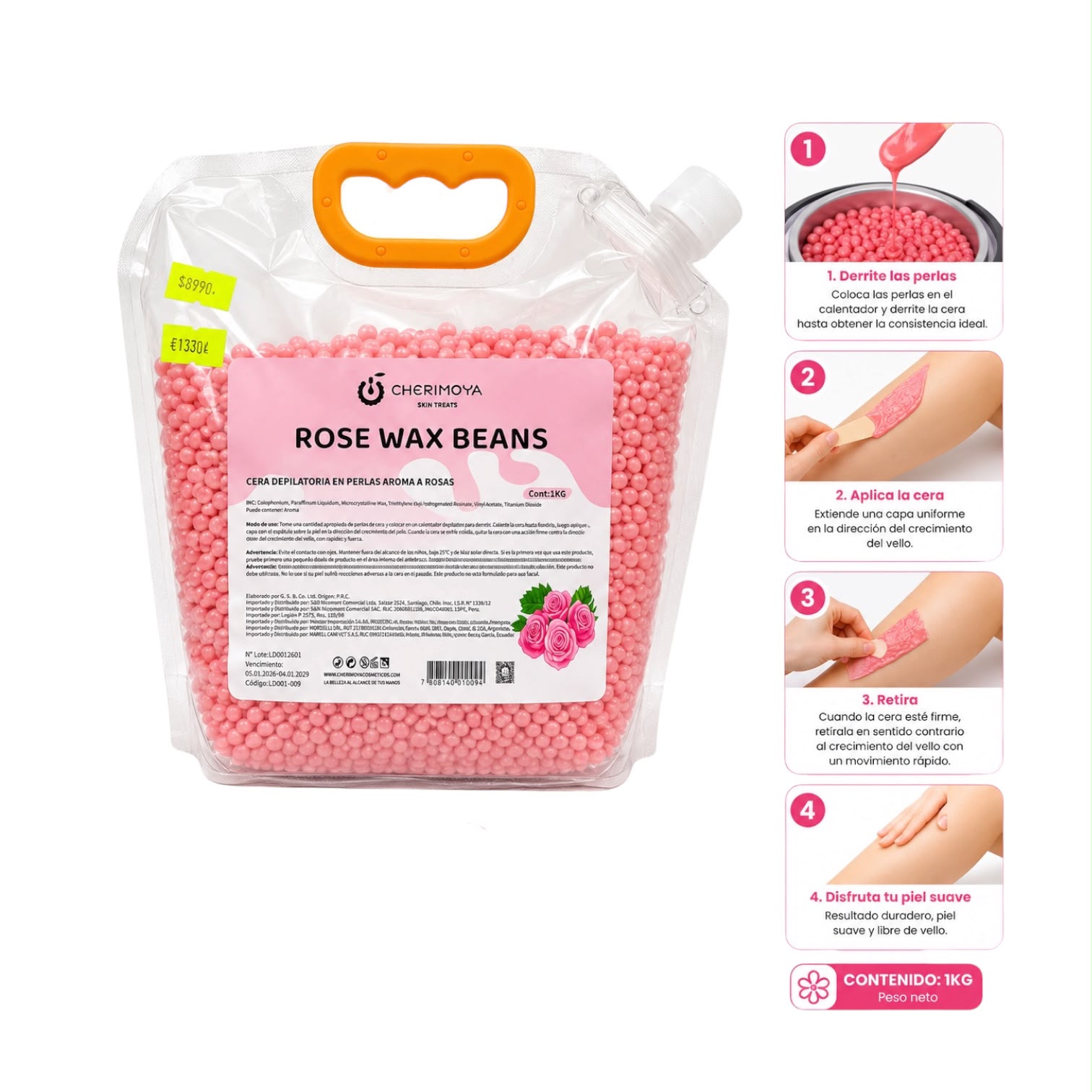 Cera Granulada Rosa Kilo Cherimoya