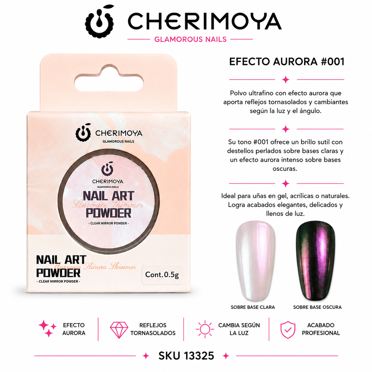 Efecto Espejo Polvo Cherimoya Transparente 001