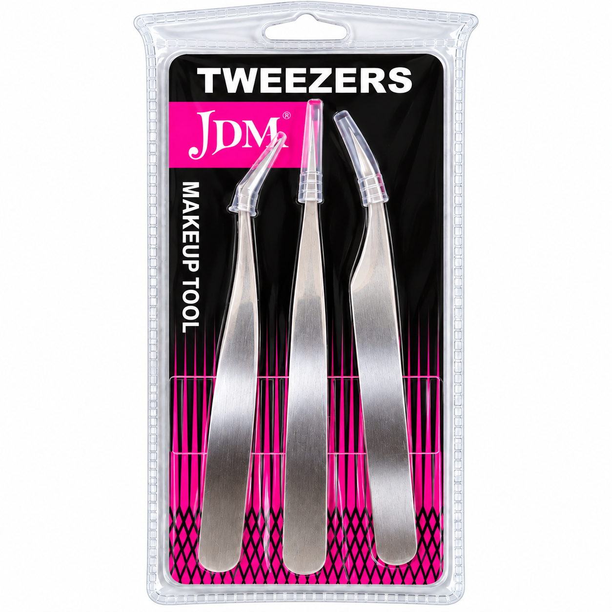 SET X3 PINZAS PARA PESTAÑAS JDM (PLATEADAS)
